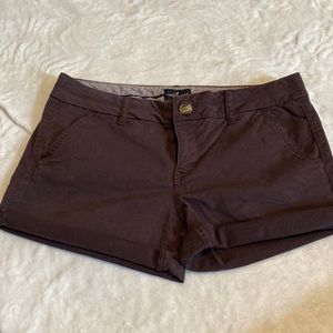 Deep maroon khaki shorts